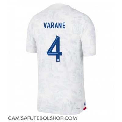 Camisa de time de futebol França Raphael Varane #4 Replicas 2º Equipamento Mundo 2022 Manga Curta